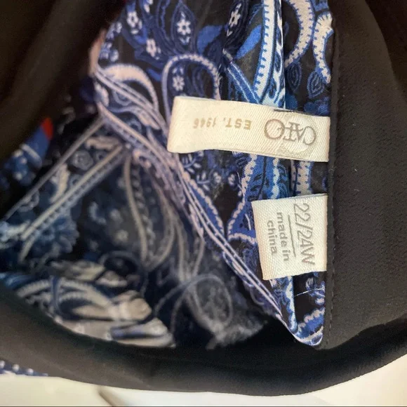 Cato Blue Red Bandana Tribal Aztec Sheer Button Up Top - Picture 7 of 9